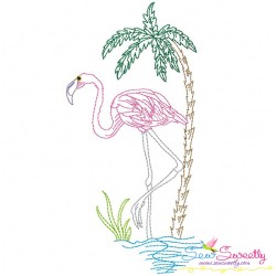 Vintage Stitch Flamingo-7 Embroidery Design Pattern-1