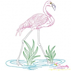 Vintage Stitch Flamingos Embroidery Design Bundle-9