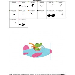 Alligator Pilot Embroidery Design Pattern-2