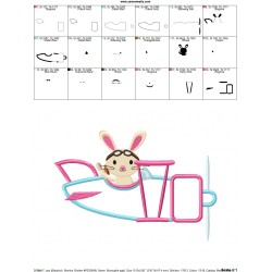 Bunny Pilot Applique Design Pattern-2