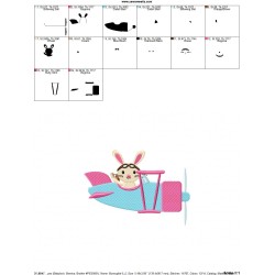Bunny Pilot Embroidery Design Pattern-2