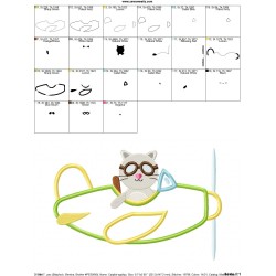 Cat Pilot Applique Design Pattern-2