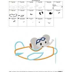 Elephant Pilot Applique Design Pattern-2