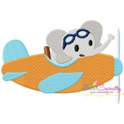Elephant Pilot Embroidery Design Pattern-1
