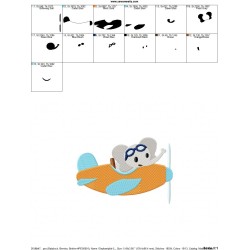 Elephant Pilot Embroidery Design Pattern-2