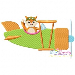 Fox Pilot Embroidery Design Pattern-1