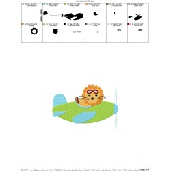 Lion Pilot Embroidery Design Pattern-2