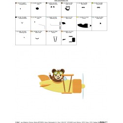 Monkey Pilot Embroidery Design Pattern-2