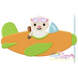 Sheep Pilot Embroidery Design Pattern-1