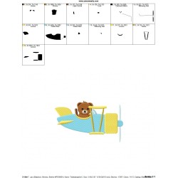 Teddy Bear Pilot Embroidery Design Pattern-2
