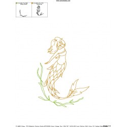 Vintage Stitch Mermaid-4 Embroidery Design Pattern-2