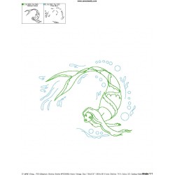 Vintage Stitch Mermaid-5 Embroidery Design Pattern-2