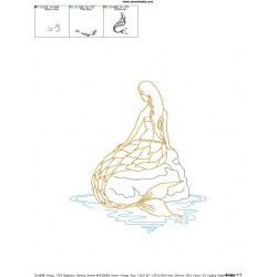 Vintage Stitch Mermaid-7 Embroidery Design Pattern-2