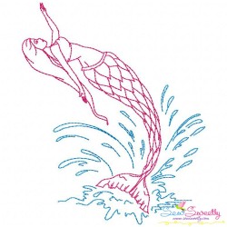 Vintage Stitch Mermaids Embroidery Design Bundle-4