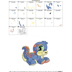 Baby Dinosaur-9 Embroidery Design Pattern-2