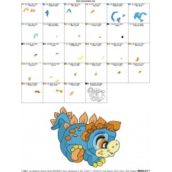 Baby Dinosaur-5 Embroidery Design Pattern-2