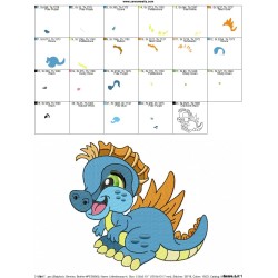 Baby Dinosaur-4 Embroidery Design Pattern-2