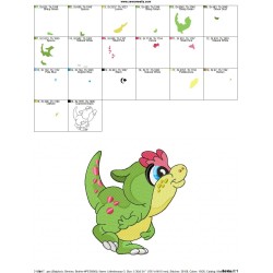 Baby Dinosaur-3 Embroidery Design Pattern-2