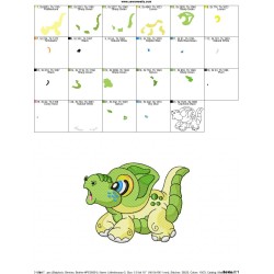 Baby Dinosaur-2 Embroidery Design Pattern-2
