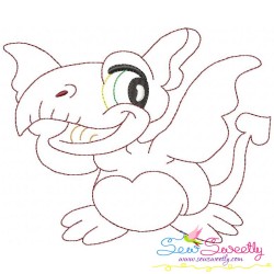 Vintage Stitch Baby Dinosaur-8 Embroidery Design Pattern-1