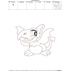 Vintage Stitch Baby Dinosaur-8 Embroidery Design Pattern-2