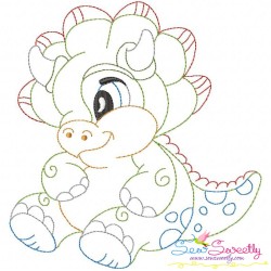 Vintage Stitch Baby Dinosaurs Embroidery Design Bundle-7