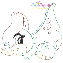 Vintage Stitch Baby Dinosaurs Embroidery Design Bundle-11