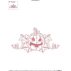 Redwork Halloween Pumpkin-8 Embroidery Design Pattern-2