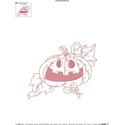 Redwork Halloween Pumpkin-7 Embroidery Design Pattern-2