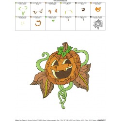 Halloween Pumpkin-9 Embroidery Design Pattern-2