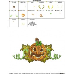 Halloween Pumpkin-8 Embroidery Design Pattern-2