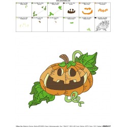 Halloween Pumpkin-7 Embroidery Design Pattern-2