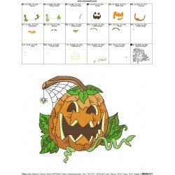 Halloween Pumpkin-6 Embroidery Design Pattern-2