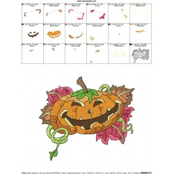 Halloween Pumpkin-5 Embroidery Design Pattern-2