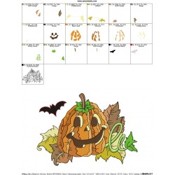 Halloween Pumpkin-3 Embroidery Design Pattern-2