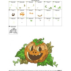 Halloween Pumpkin-2 Embroidery Design Pattern-2