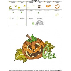 Halloween Pumpkin-1 Embroidery Design Pattern-2