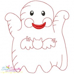 Vintage Stitch Little Ghost-9 Embroidery Design Pattern-1