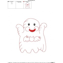 Vintage Stitch Little Ghost-9 Embroidery Design Pattern-2