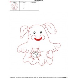 Vintage Stitch Little Ghost-6 Embroidery Design Pattern-2