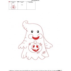 Vintage Stitch Little Ghost-5 Embroidery Design Pattern-2