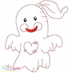 Vintage Stitch Little Ghost-3 Embroidery Design Pattern-1