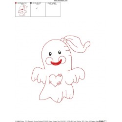 Vintage Stitch Little Ghost-3 Embroidery Design Pattern-2