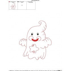 Vintage Stitch Little Ghost-2 Embroidery Design Pattern-2