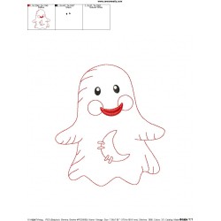 Vintage Stitch Little Ghost-1 Embroidery Design Pattern-2