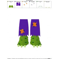 Monster Feet Embroidery Design Pattern-2
