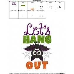 Let's Hang Out Lettering Embroidery Design Pattern-2