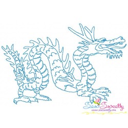 Vintage Stitch Chinese Dragons Embroidery Design Bundle-5
