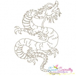 Vintage Stitch Chinese Dragons Embroidery Design Bundle-11