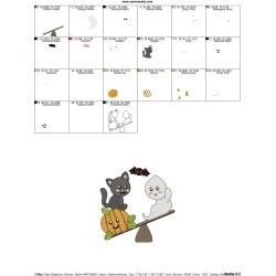 Halloween Friends-4 Embroidery Design Pattern-2